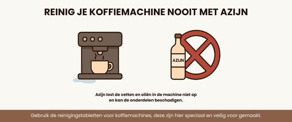 Reinig je koffiemachine nooit met azijn